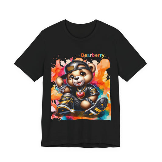 Bearberry Streetwear Tee — Colorful Skate Teddy Graphic T-Shirt