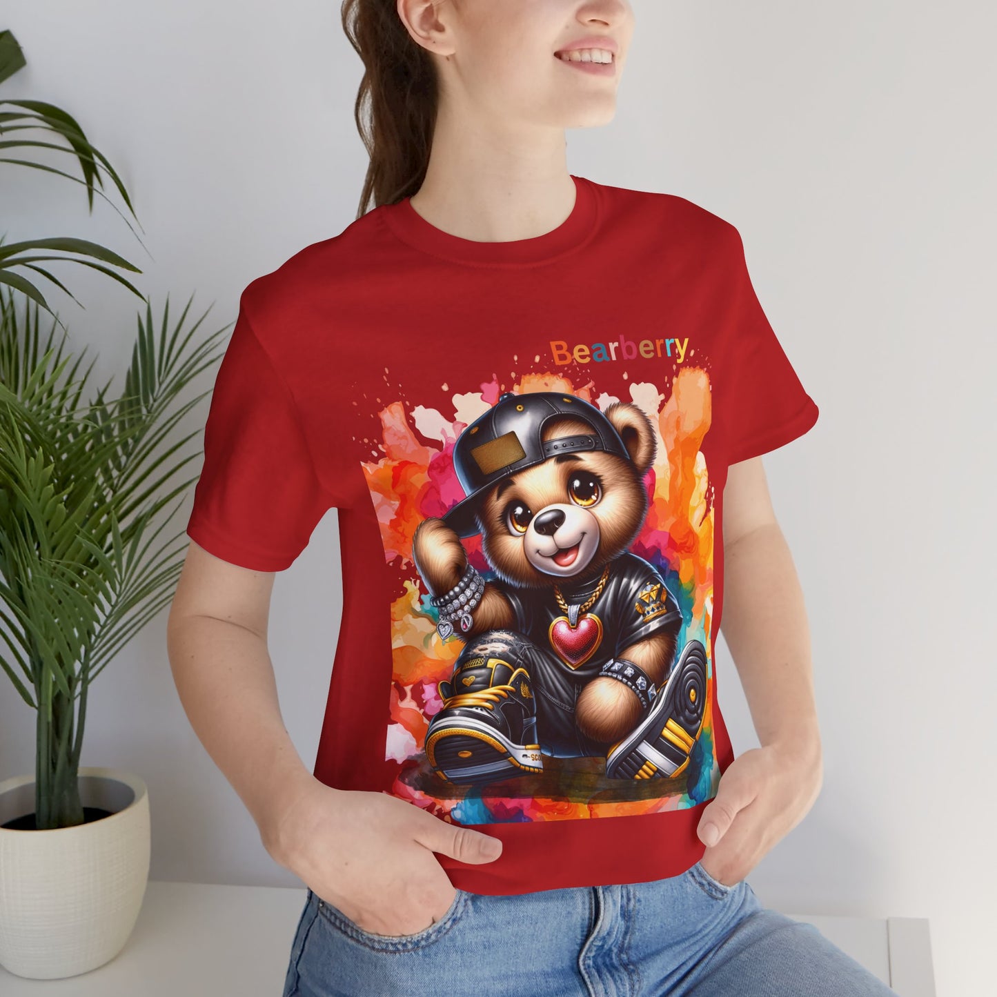 Bearberry Streetwear Tee — Colorful Skate Teddy Graphic T-Shirt