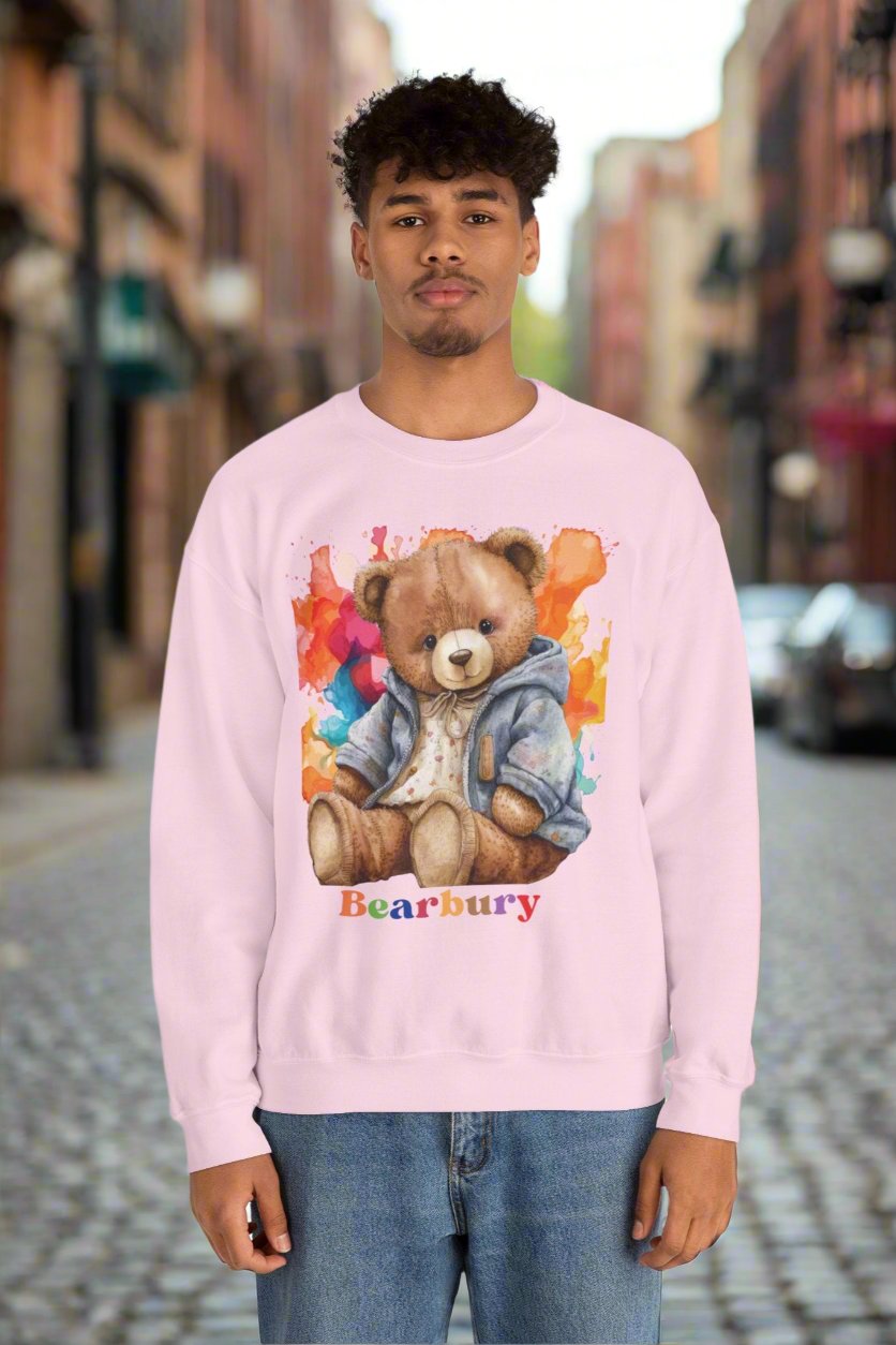 Heavy Blend Crewneck Bearbury Sweatshirt Streetwear Fashion for Men an Belleideasshop