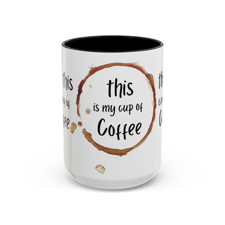 "This Is My Cup of Coffee" Ceramic Mug | Coffee Stain Minimalist Aesthetic Cup