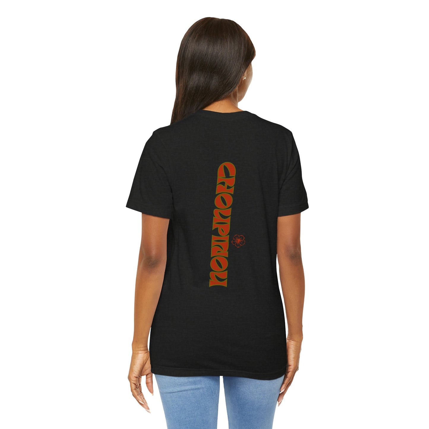 Retro Curved Text Tee — 'Cherish' Graphic Short Sleeve Shirt