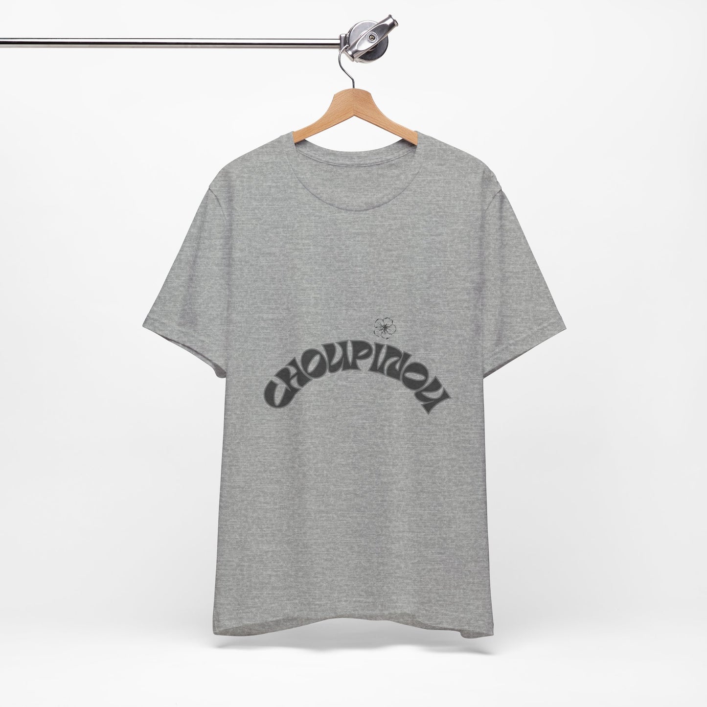 Retro Arched Logo Tee — Vintage Curved Graphic T-Shirt