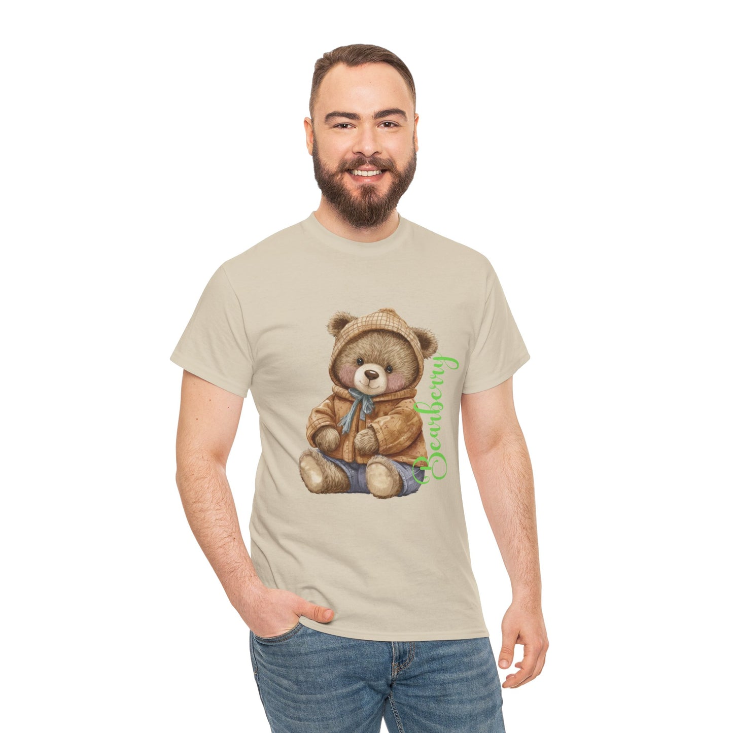 Teddy Bear Graphic Tee — Cozy Bear Illustration with 'Bearberry' Script