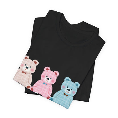Bearberry Trio Graphic Tee — Cute Pastel Teddy Bears Shirt