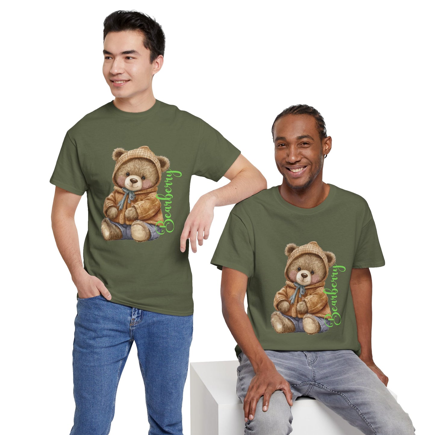 Teddy Bear Graphic Tee — Cozy Bear Illustration with 'Bearberry' Script