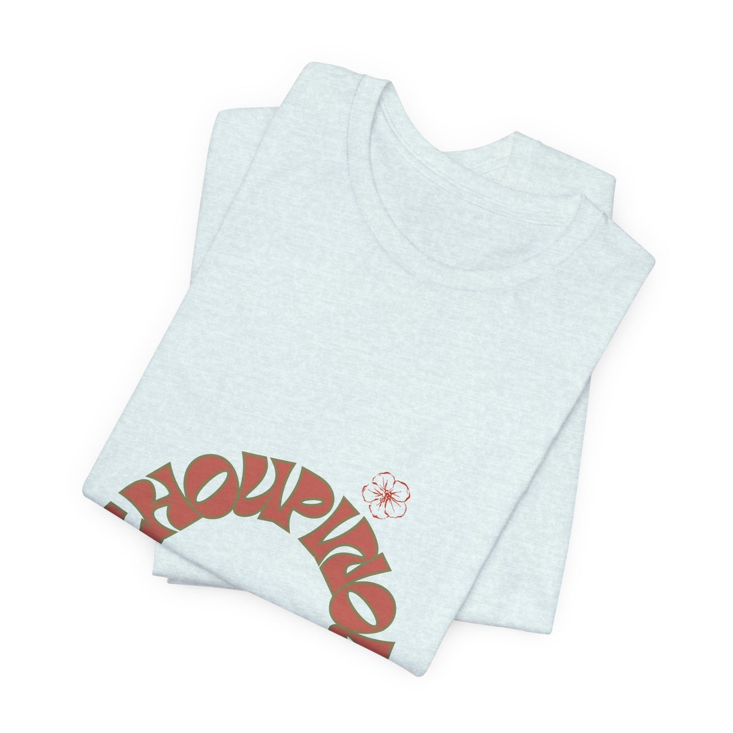 Retro Curved Text Tee — 'Cherish' Graphic Short Sleeve Shirt