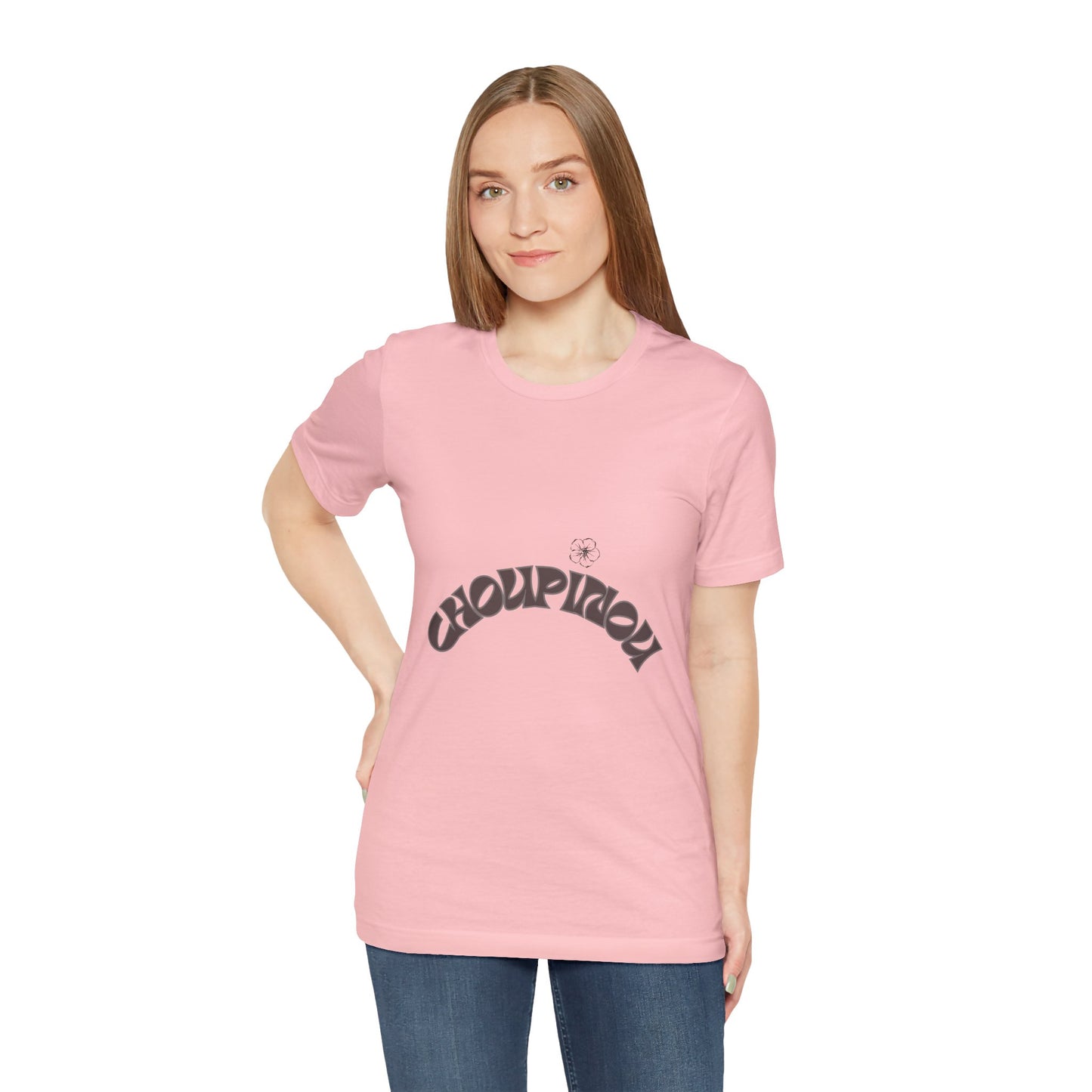 Retro Arched Logo Tee — Vintage Curved Graphic T-Shirt