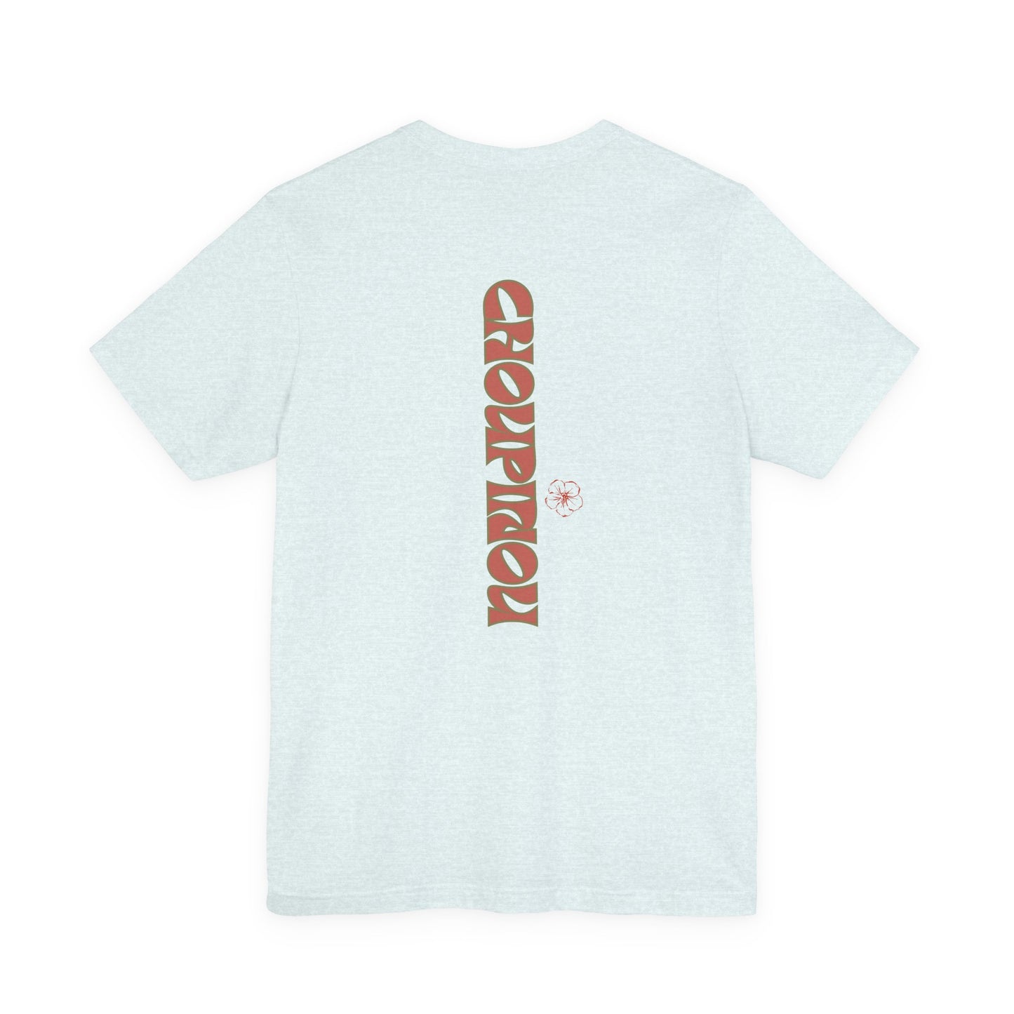 Retro Curved Text Tee — 'Cherish' Graphic Short Sleeve Shirt