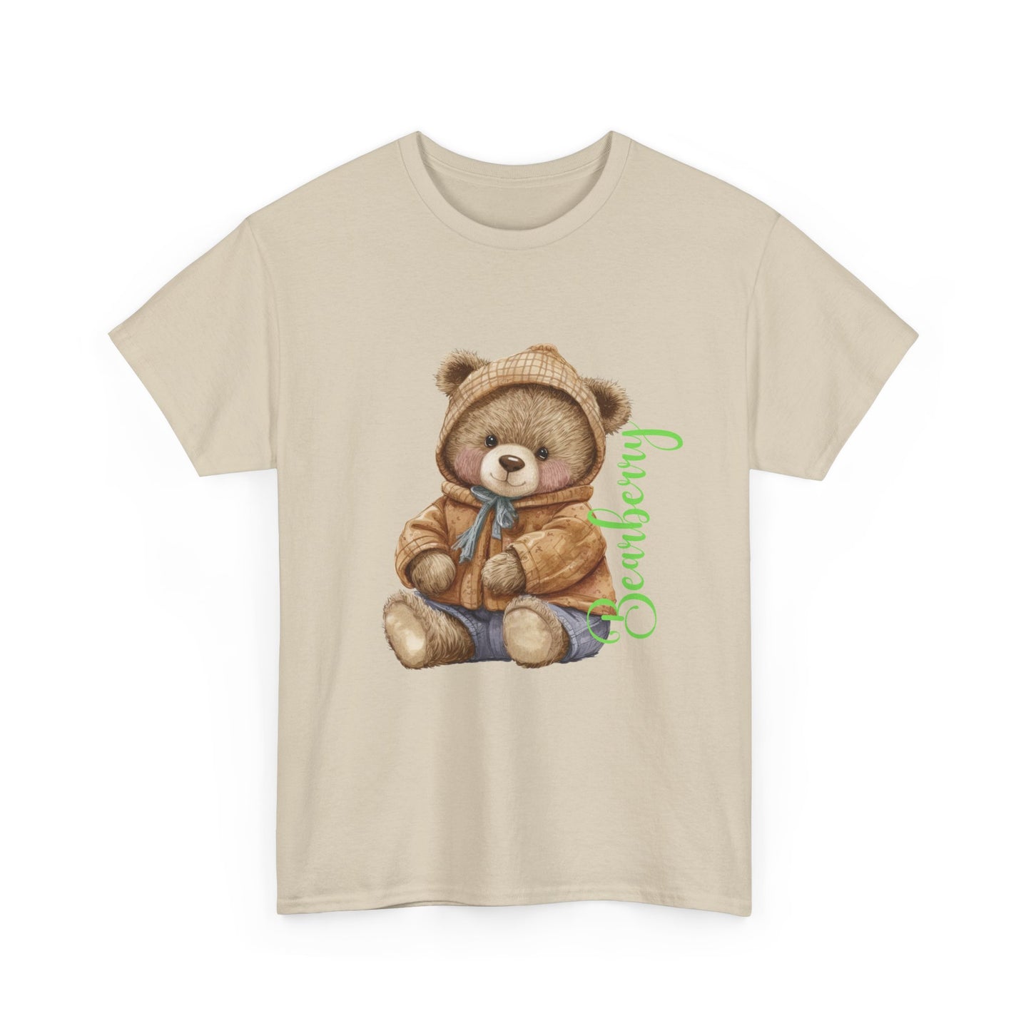 Teddy Bear Graphic Tee — Cozy Bear Illustration with 'Bearberry' Script