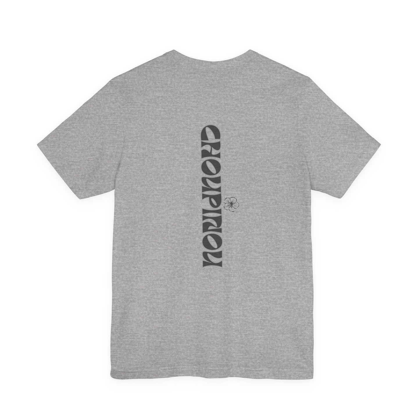 Retro Arched Logo Tee — Vintage Curved Graphic T-Shirt