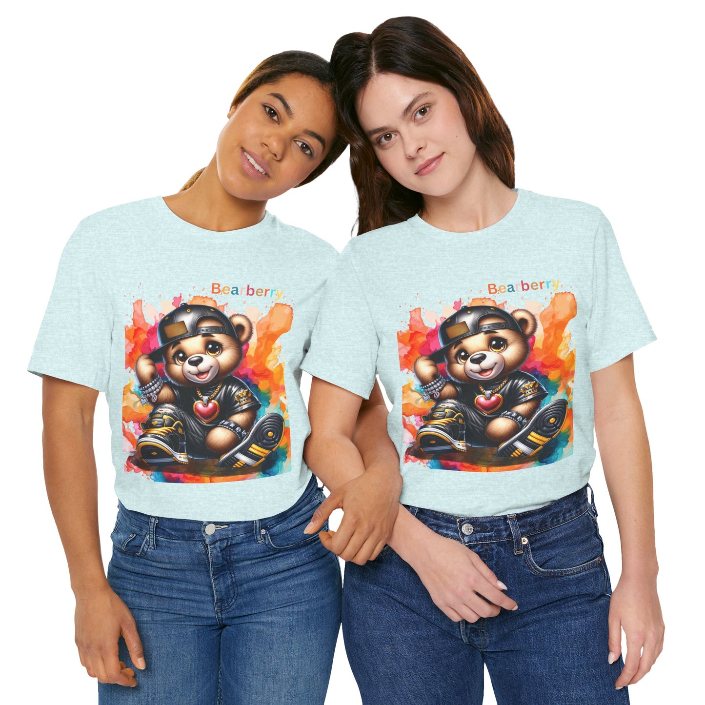 Bearberry Streetwear Tee — Colorful Skate Teddy Graphic T-Shirt