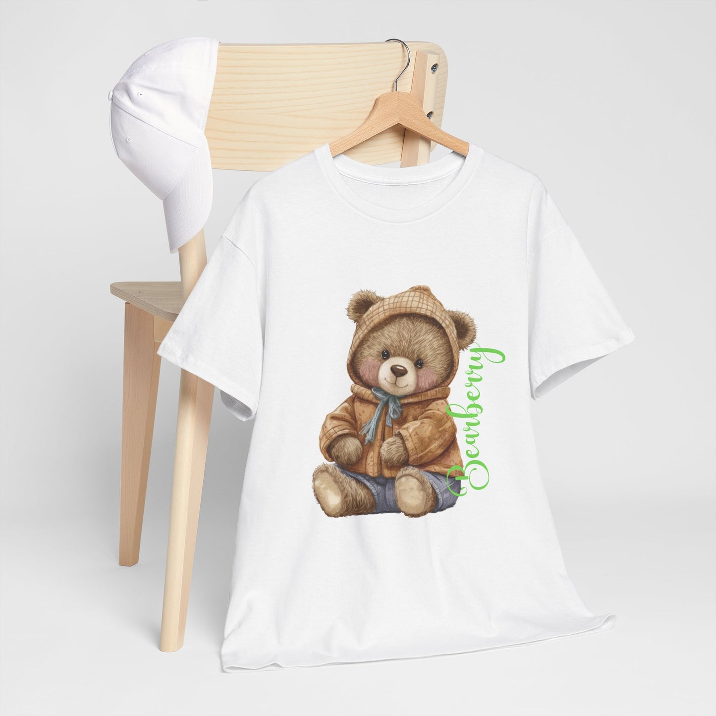 Teddy Bear Graphic Tee — Cozy Bear Illustration with 'Bearberry' Script