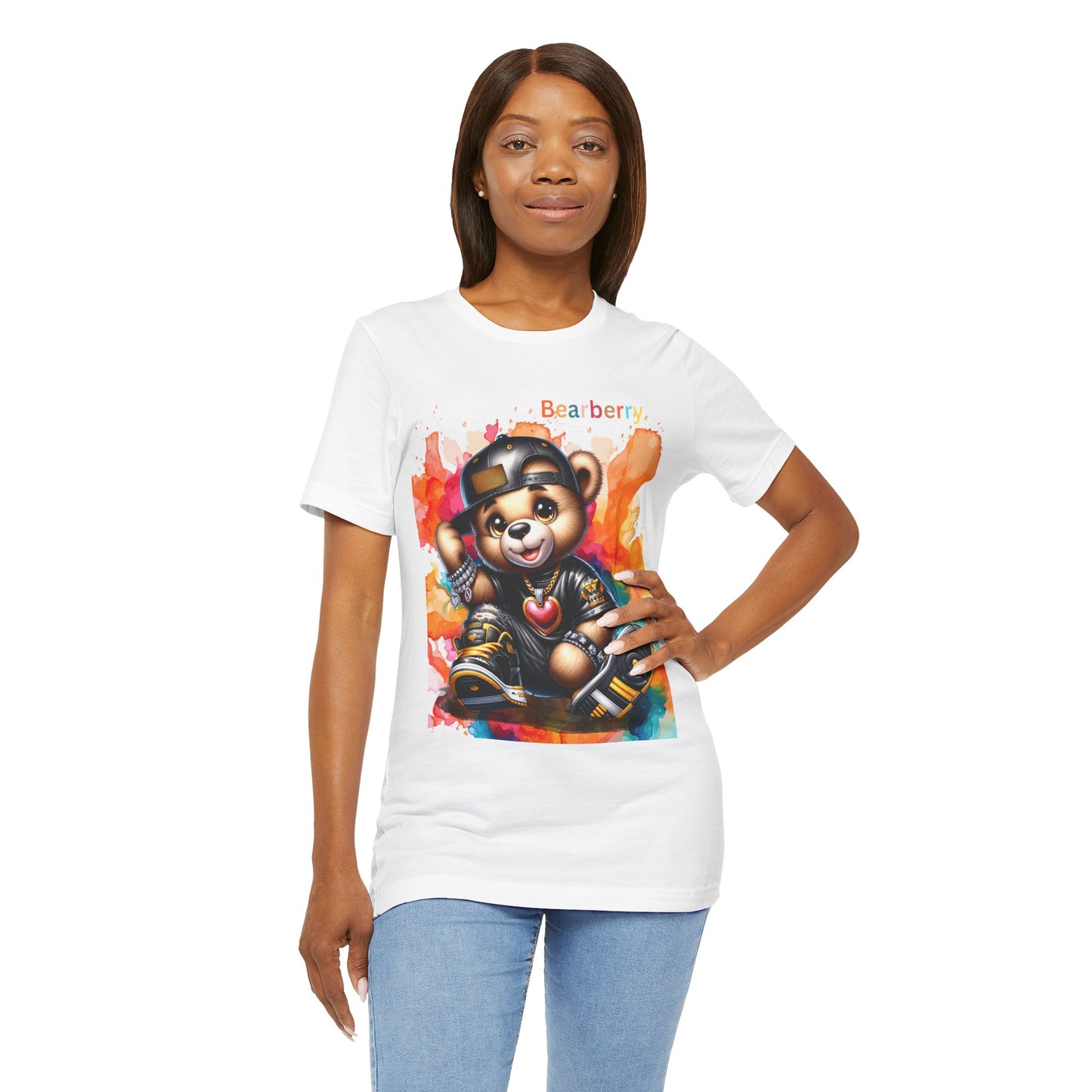 Bearberry Streetwear Tee — Colorful Skate Teddy Graphic T-Shirt