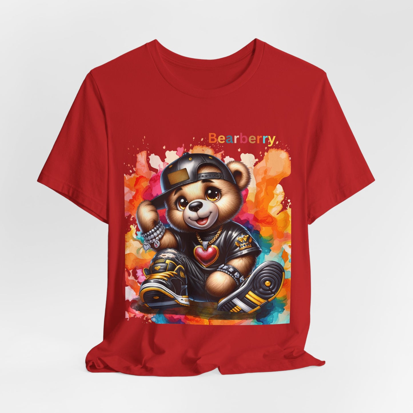 Bearberry Streetwear Tee — Colorful Skate Teddy Graphic T-Shirt