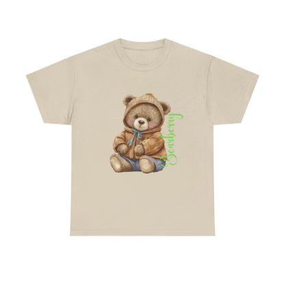 Teddy Bear Graphic Tee — Cozy Bear Illustration with 'Bearberry' Script