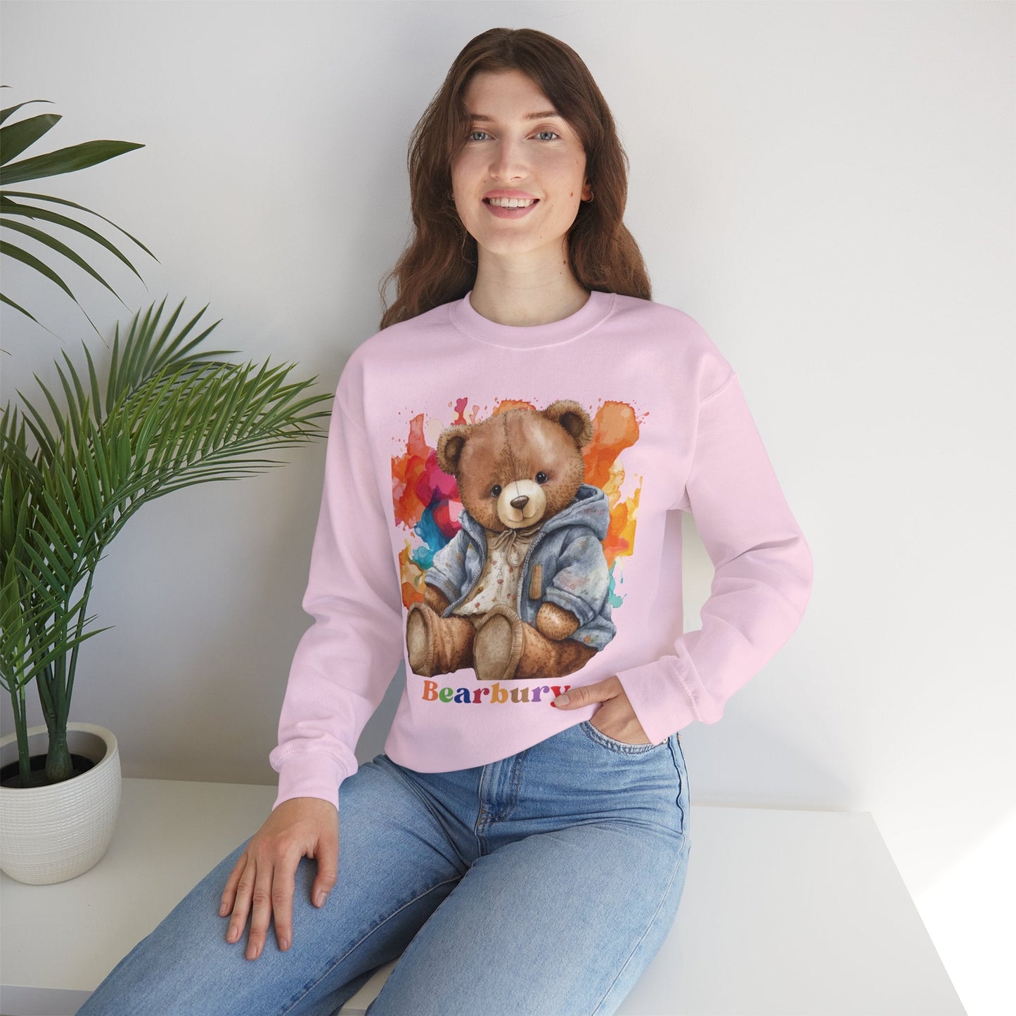 Heavy Blend Crewneck Bearbury Sweatshirt Streetwear Fashion for Men and Women