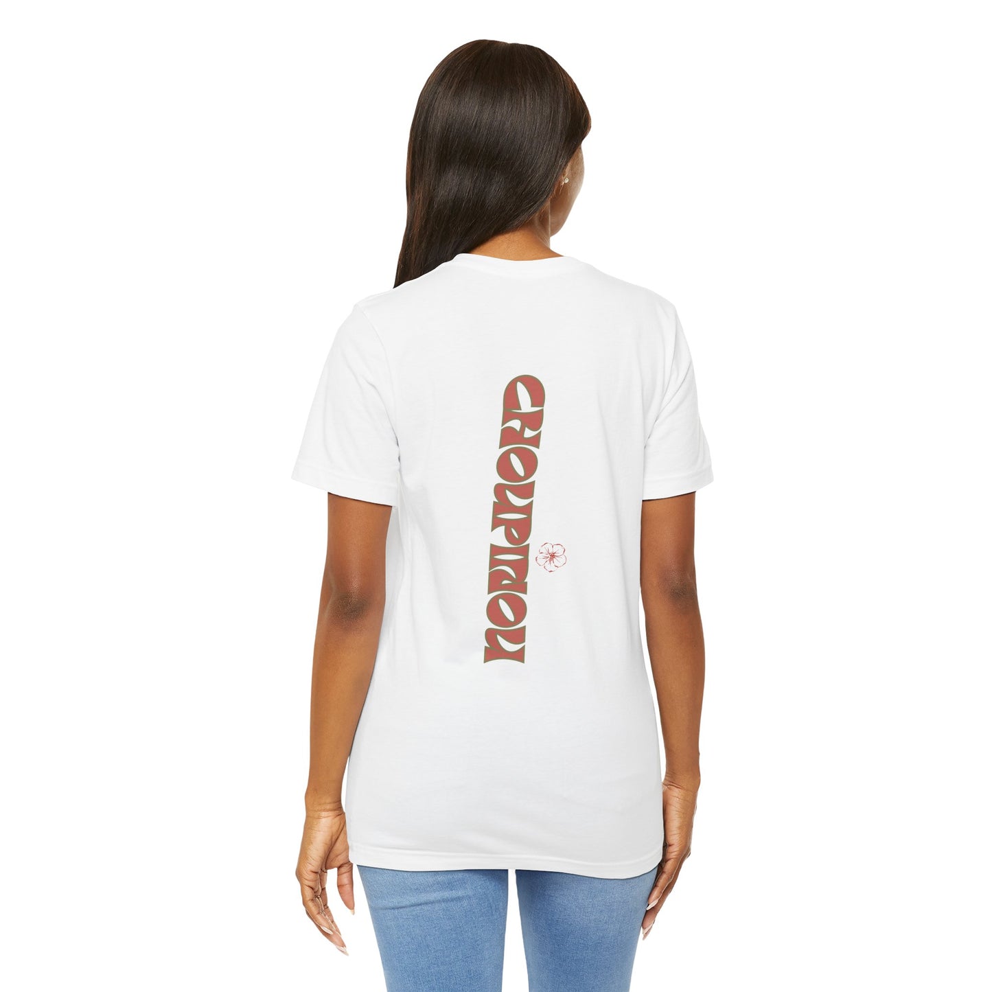 Retro Curved Text Tee — 'Cherish' Graphic Short Sleeve Shirt