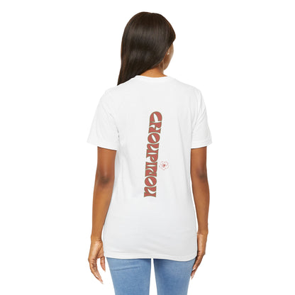 Retro Curved Text Tee — 'Cherish' Graphic Short Sleeve Shirt