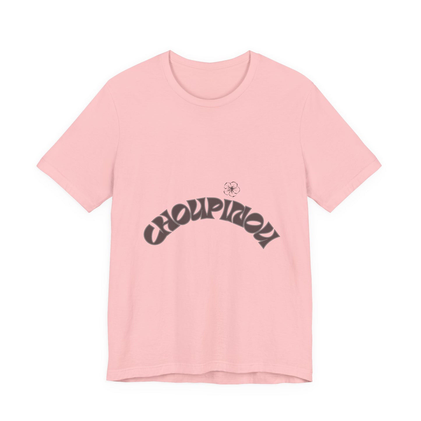 Retro Arched Logo Tee — Vintage Curved Graphic T-Shirt