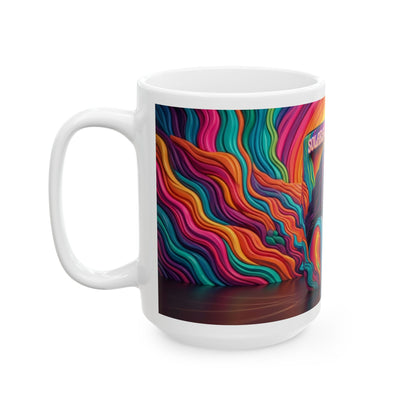 Solar Cosmic Brews Ceramic Mug, 15oz Mug, Coffe lover Mug ,