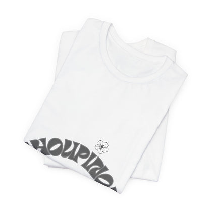 Retro Arched Logo Tee — Vintage Curved Graphic T-Shirt