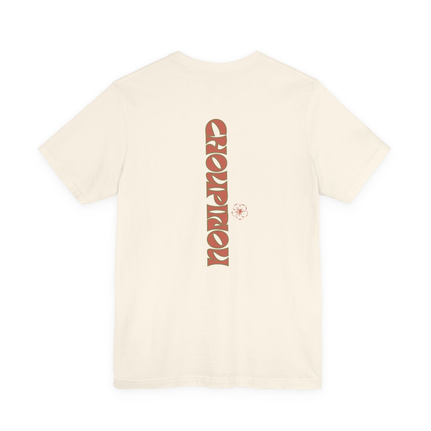 Retro Curved Text Tee — 'Cherish' Graphic Short Sleeve Shirt