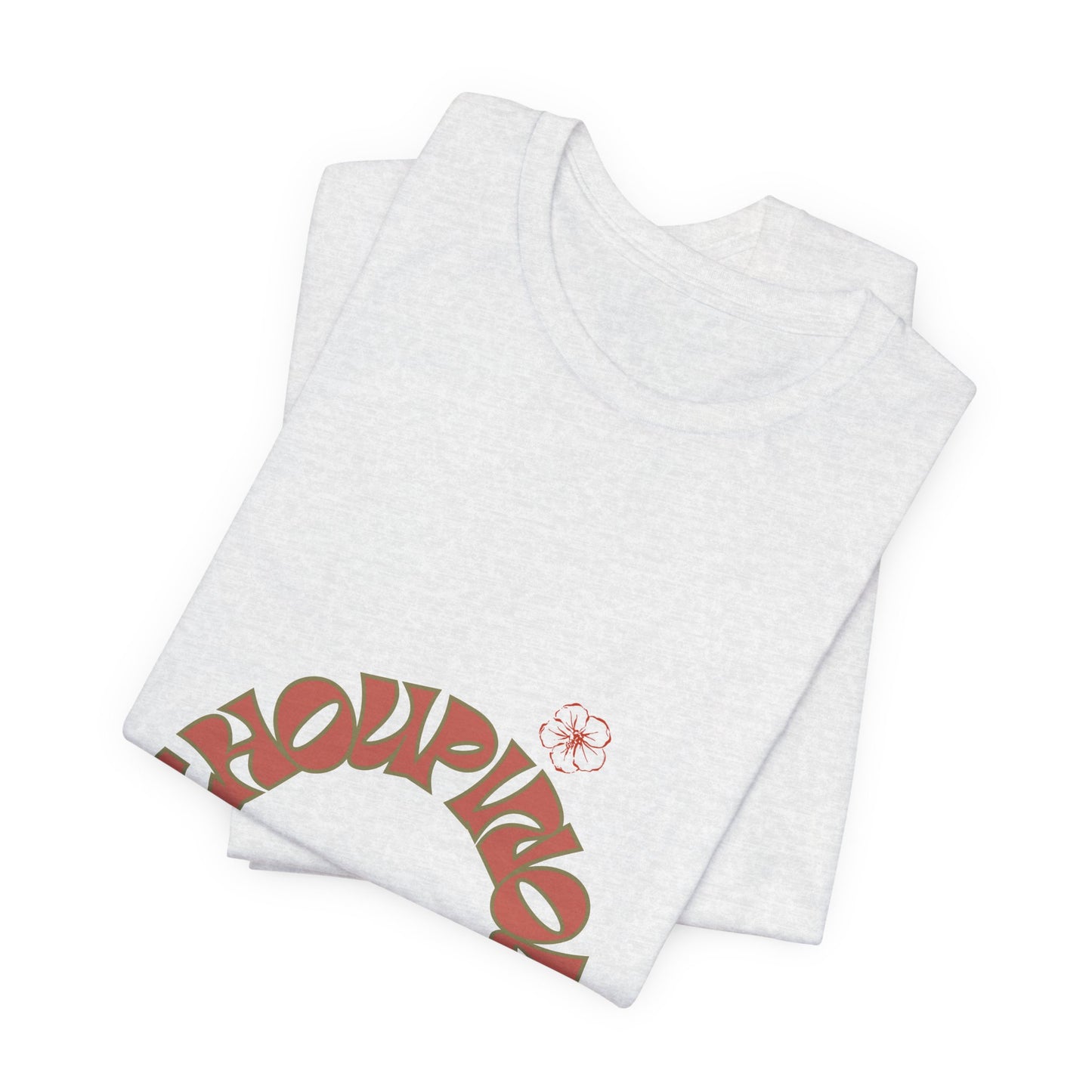 Retro Curved Text Tee — 'Cherish' Graphic Short Sleeve Shirt