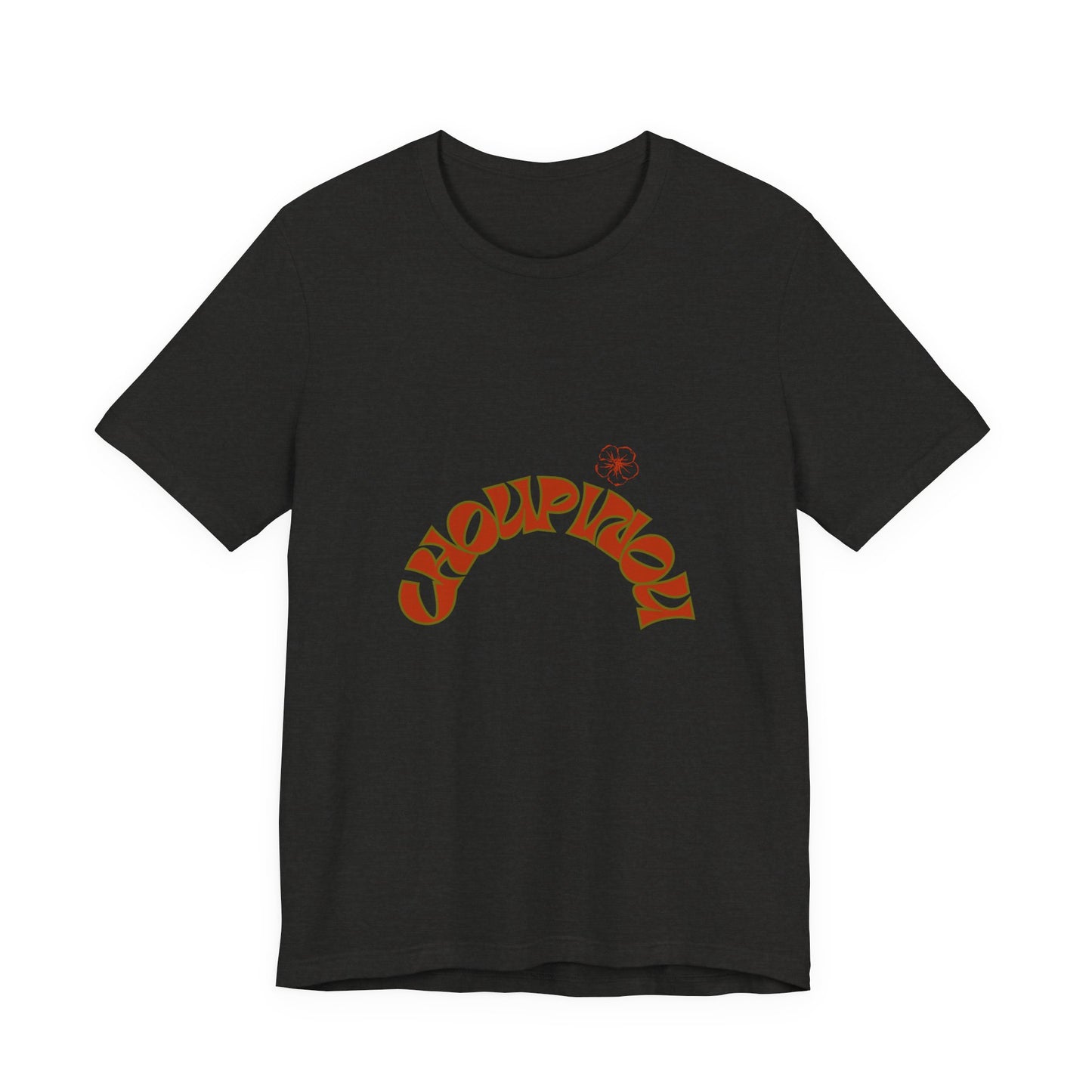 Retro Curved Text Tee — 'Cherish' Graphic Short Sleeve Shirt