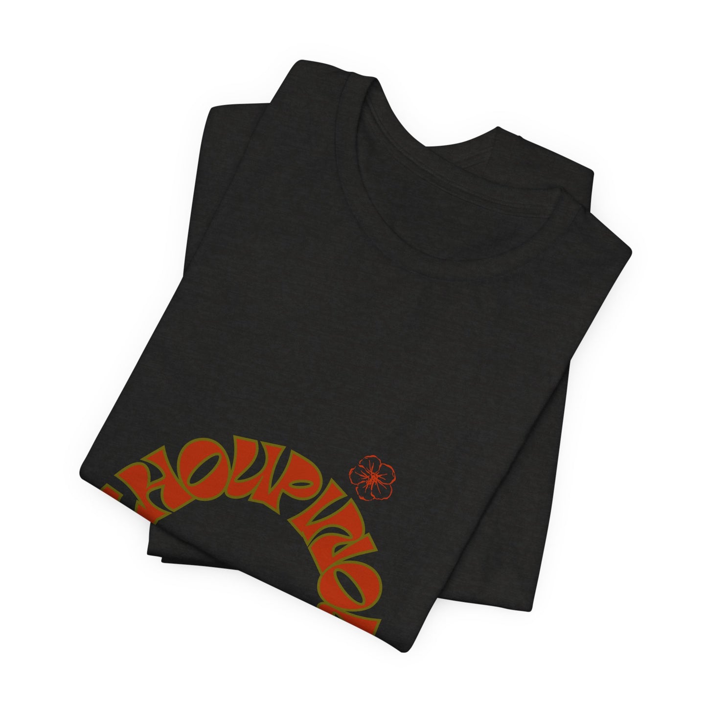 Retro Curved Text Tee — 'Cherish' Graphic Short Sleeve Shirt