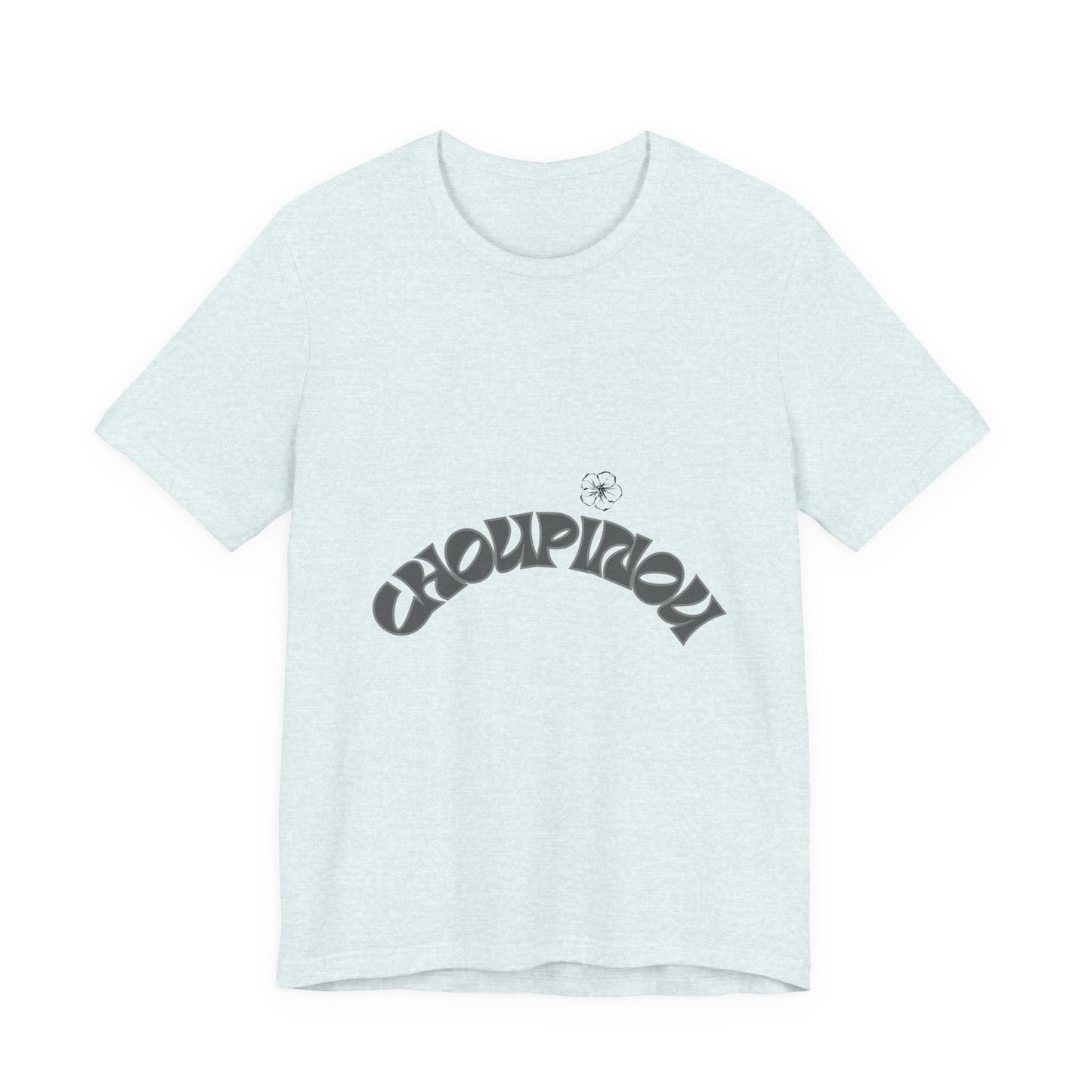 Retro Arched Logo Tee — Vintage Curved Graphic T-Shirt