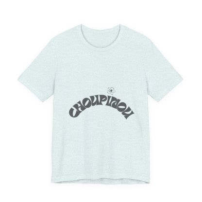 Retro Arched Logo Tee — Vintage Curved Graphic T-Shirt