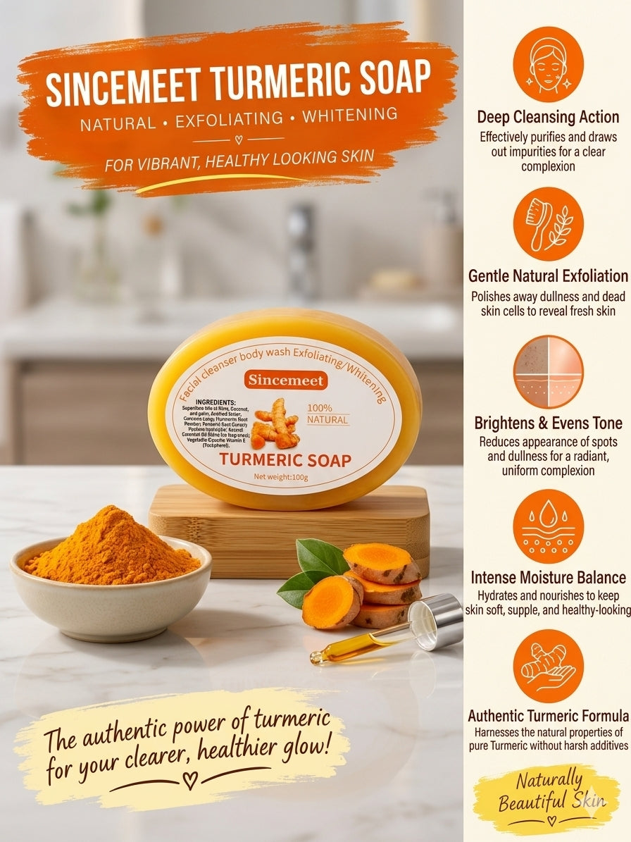 Turmeric  Lemon and glycerine  Brightening Face & Body Cleansing Skincare